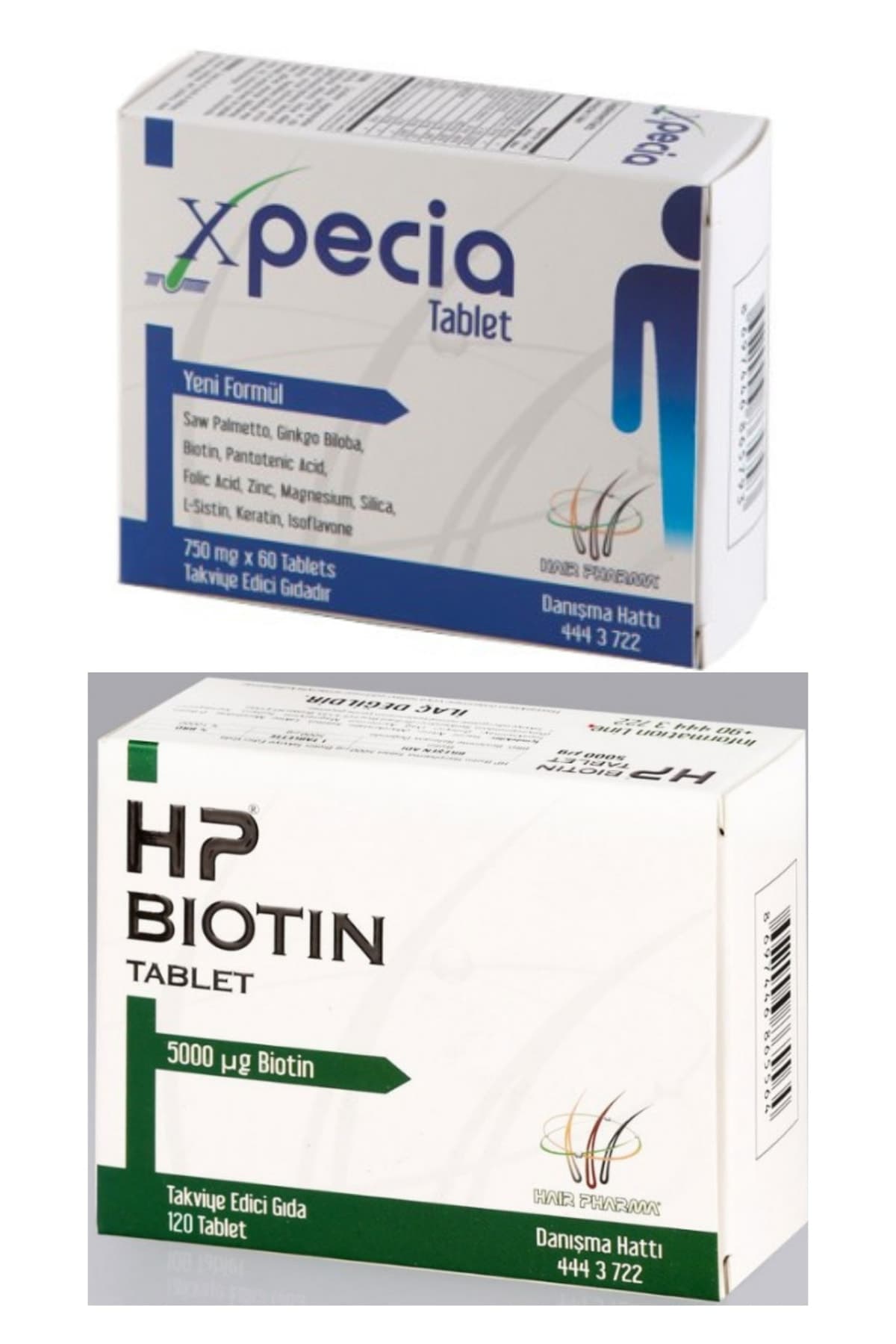 Erkek 60 Tablet + Hp Biotin Tablet 5 Mg Biotin 120 Tablet