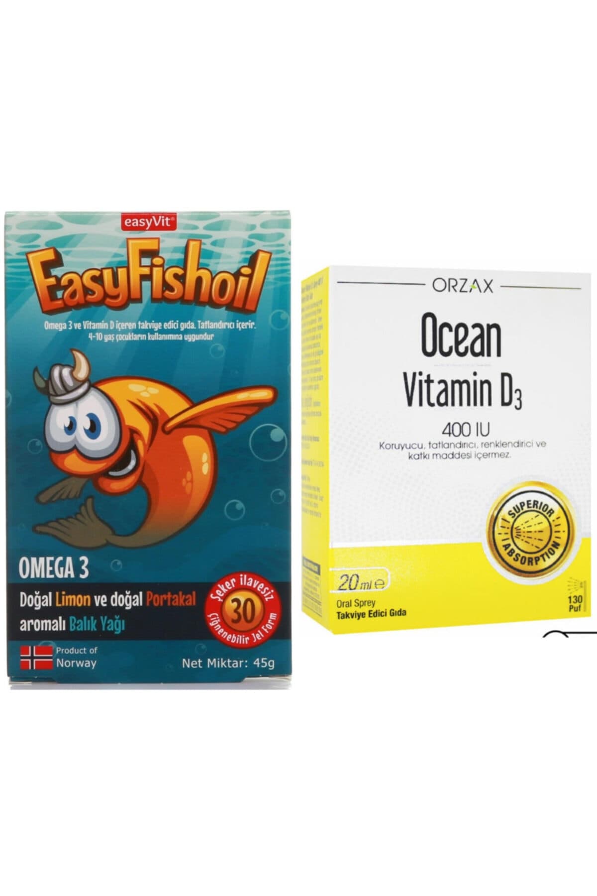 Omega 3 Çiğnenebilir 30 Jel Tablet Ve Ocean Vitamin D3 400ıu Sprey 20 Ml