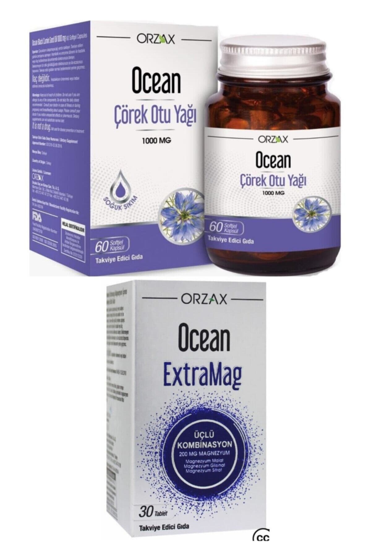 Çörek Otu Yağı 1000 mg 60 Kapsül Ve Extramag Üçlü Kombinasyon 30 Tablet