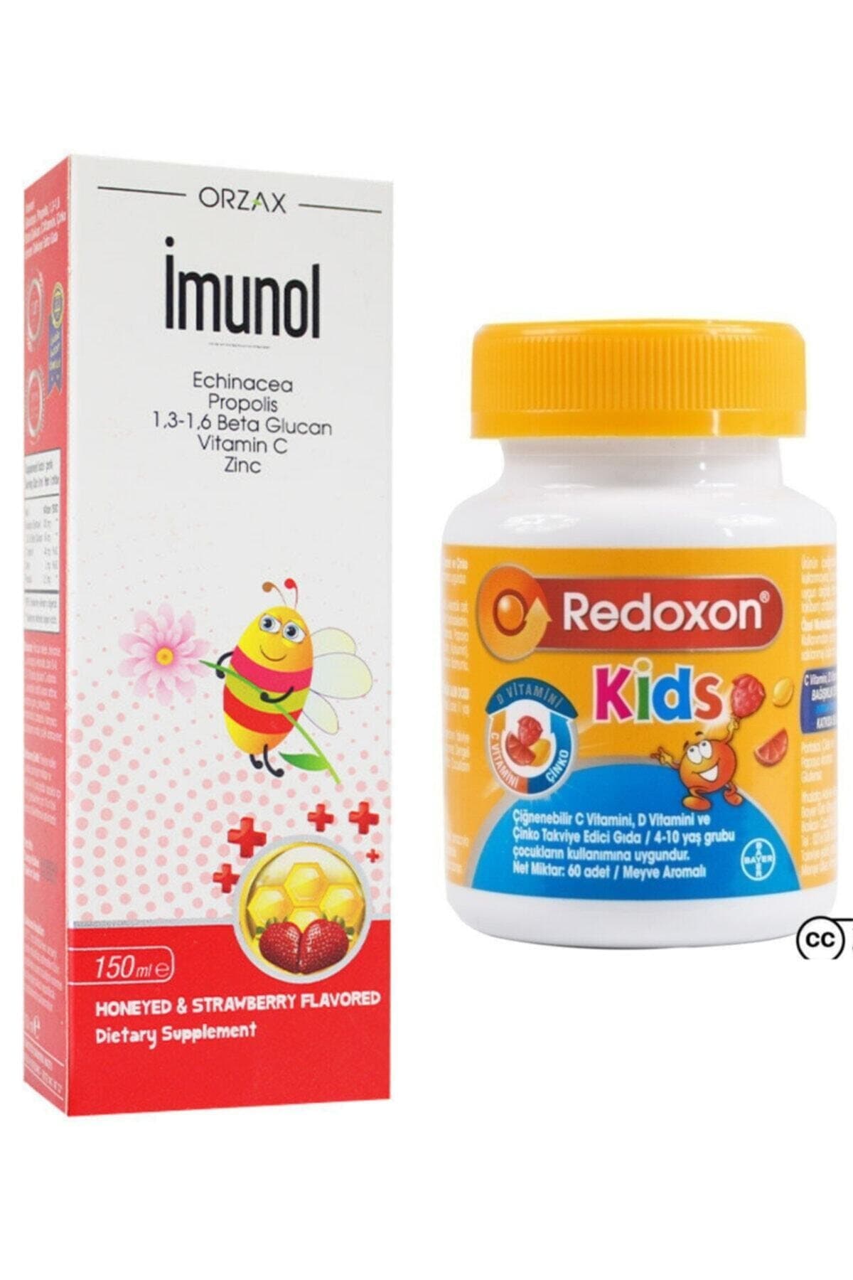 Imunol Şurup 150 Ml Ve Redoxon Kids 60 Çiğnenebilir Tablet
