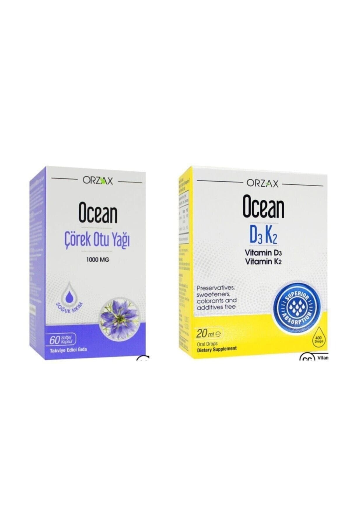 Ocean Çörek Otu Yağı 60 Kapsül Ve Ocean Vitamin D3 K2 20ml