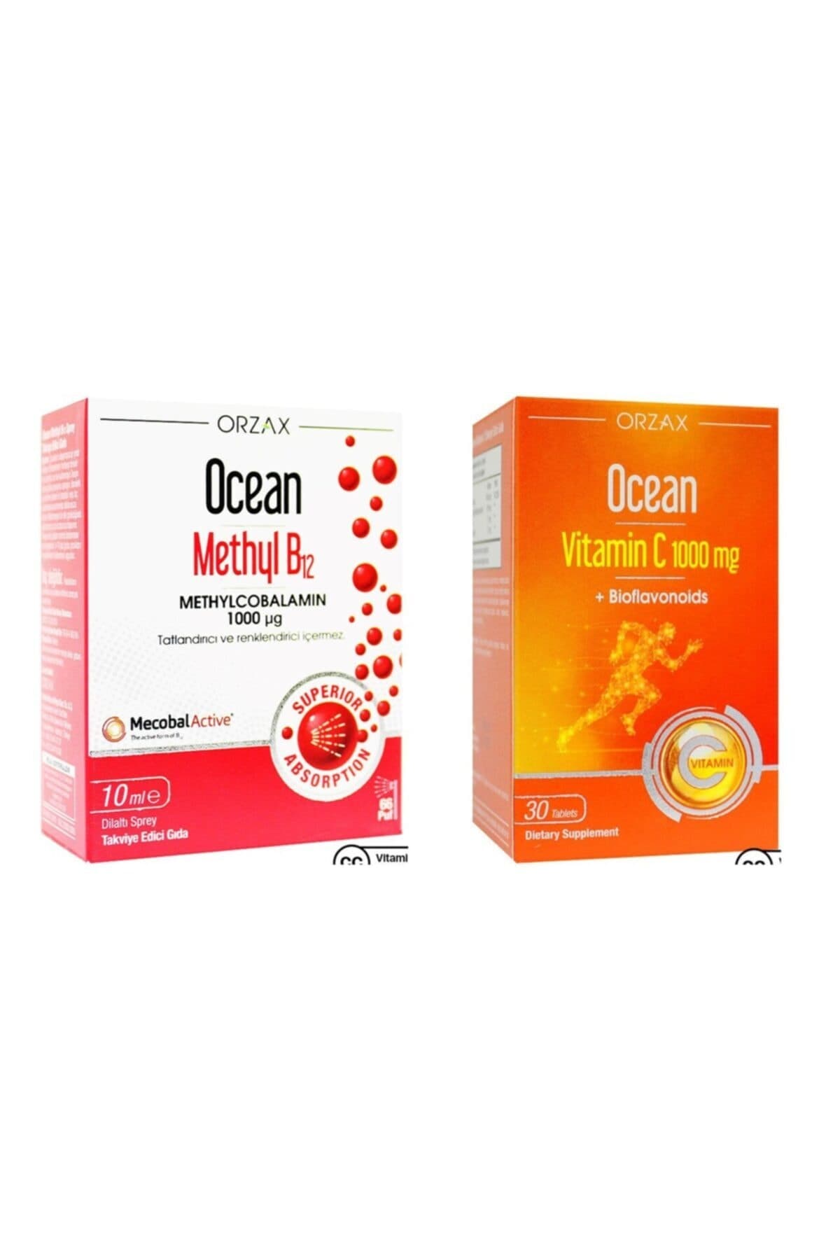 Methyl B12 1000µg Sprey 10 ml Ve Ocean Vitamin C 1000mg 30 Tablet
