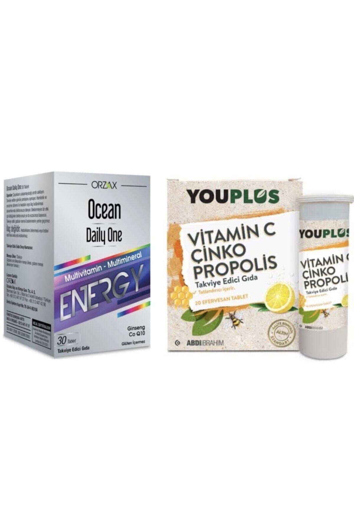 Ocean Daily One Energy 30 Tablet & Vitamin C Çinko Propolis 20 Efervesan Tablet