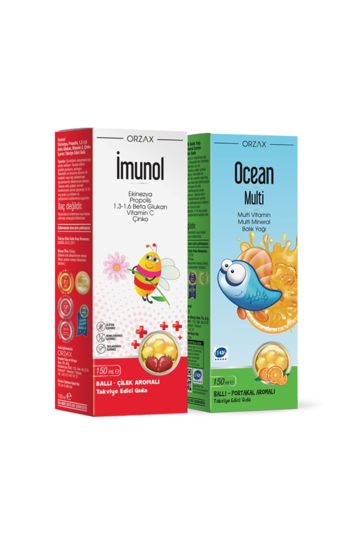 Omega 3 Balık Yağı Multi Şurup Ballı Portakallı 150 ml (kral Şakir) + Imunol Şurup 150 ml