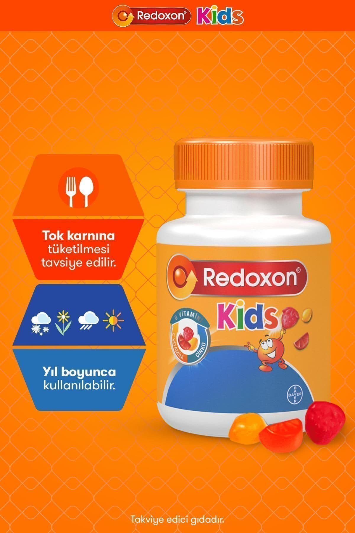 Kids C Vitamini D Vitamini Ve Çinko Içeren Çiğnenebilir Tablet 60 Adet 3'lü Paket