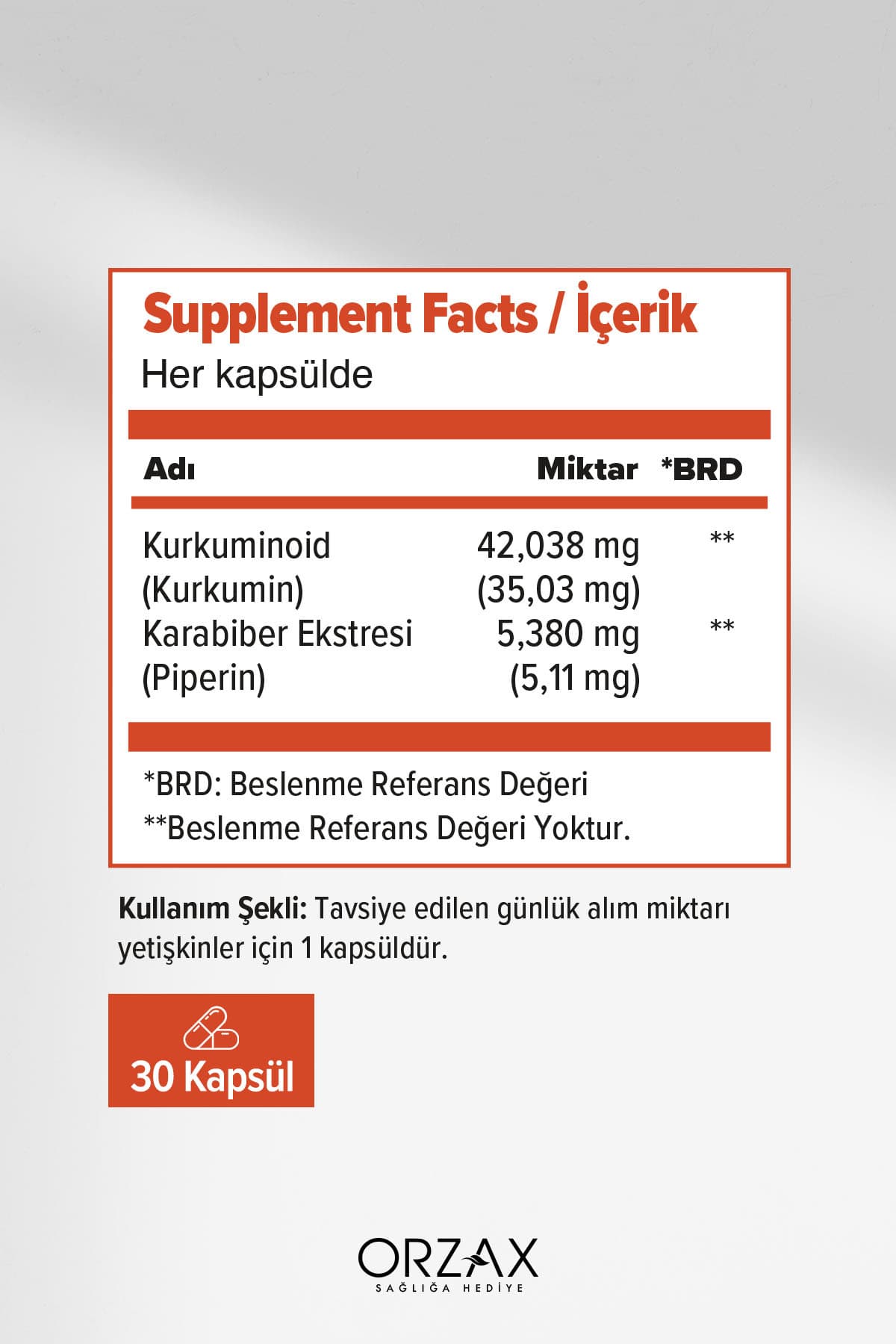 Curcumin 30 Kapsül