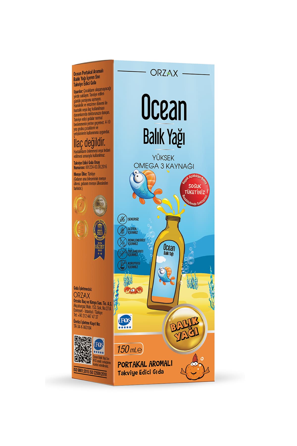 Orzax Balık Yağı Şurubu Portakal Aromalı 150ml