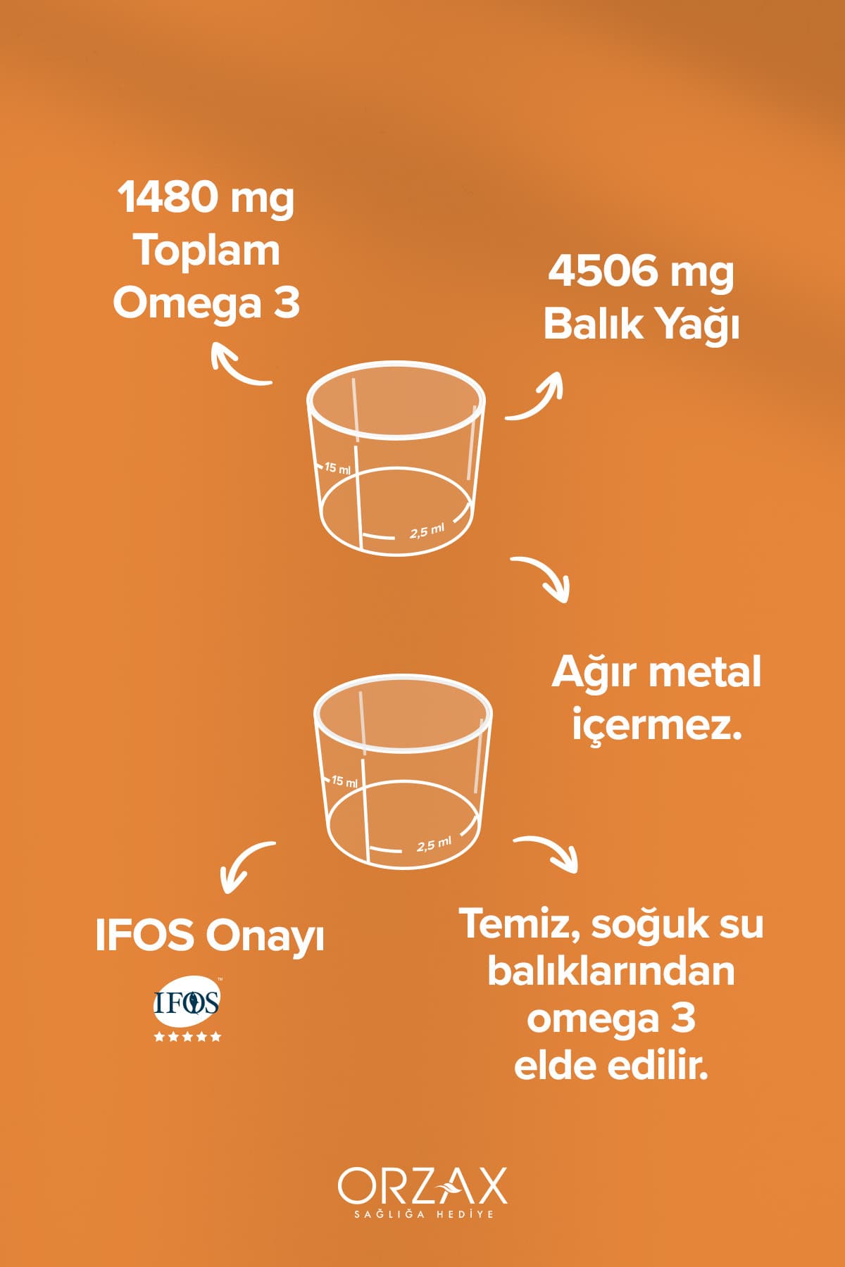 Orzax Balık Yağı Şurubu Portakal Aromalı 150ml