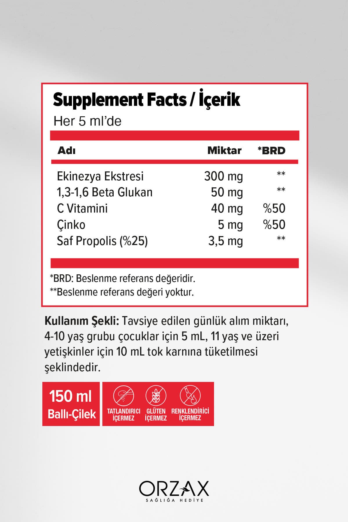 Imunol - Ekinezya, Propolis, 1,3/1,6 Beta Glukan, C Vitamini, Çinko- Ballı Çilek Aromalı Şurup 150ml