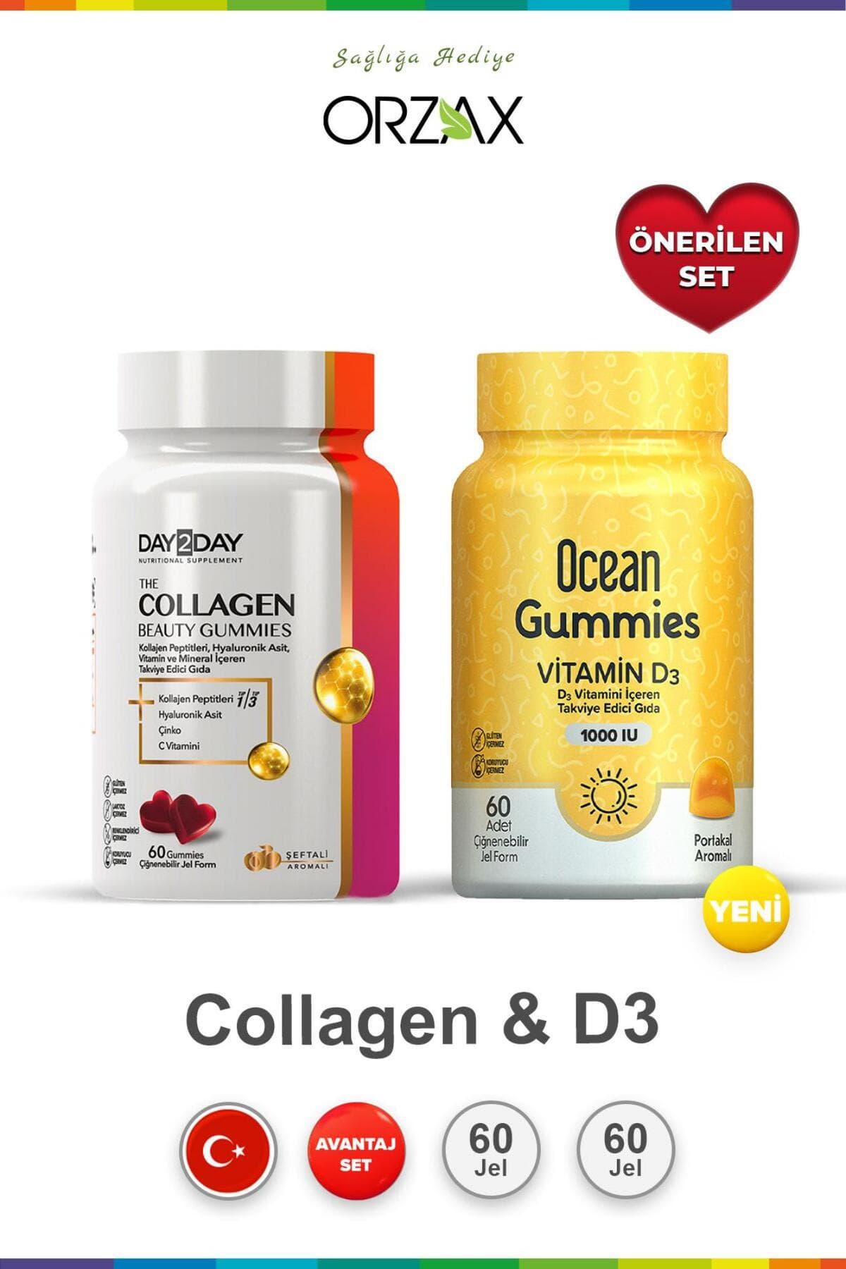 The Collagen Beauty Gummies 60 Tablet & Ocean Gummies Vitamin D3 1000 IU D3 Vitamini 60 Adet