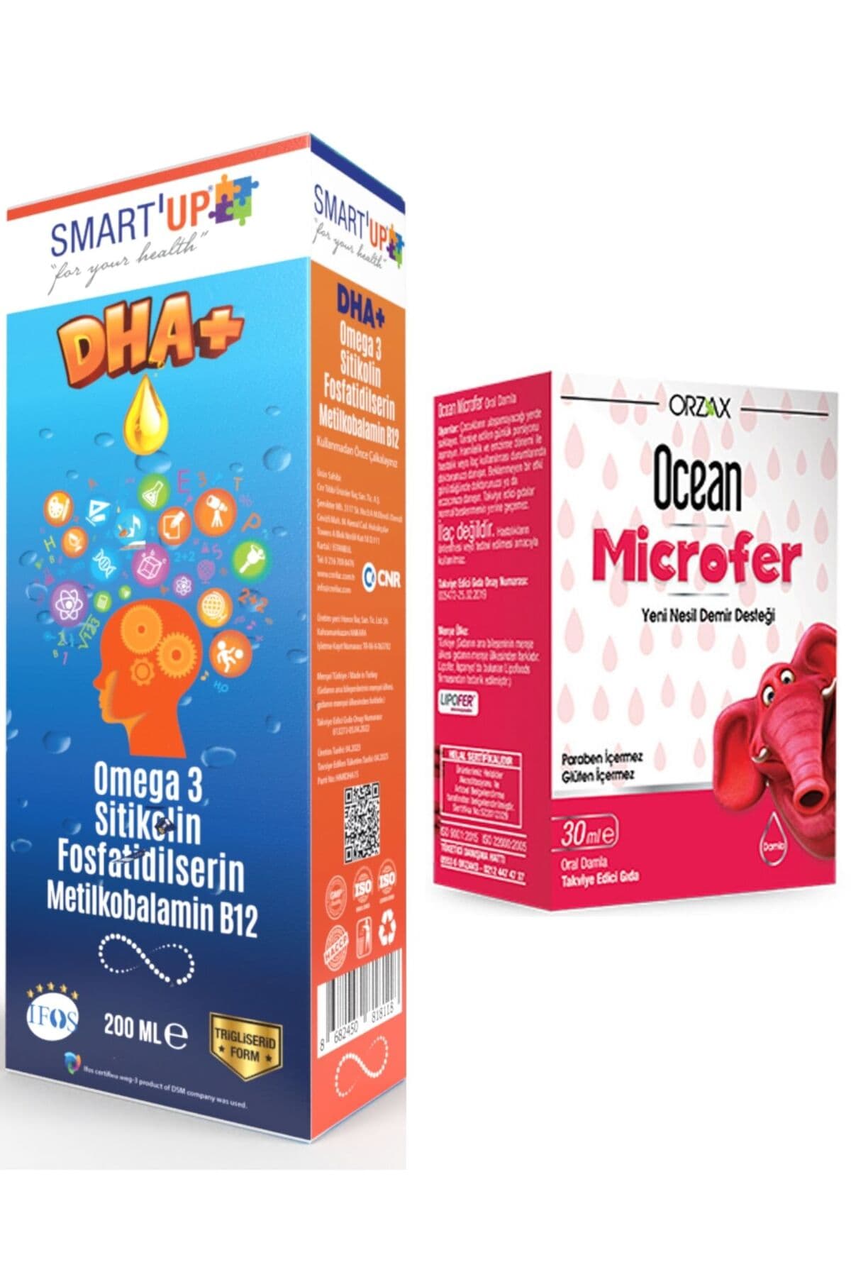 Sitikolin Dha Omega 3 Şurup 200 ml + Ocean Microfer Damla 30 ml