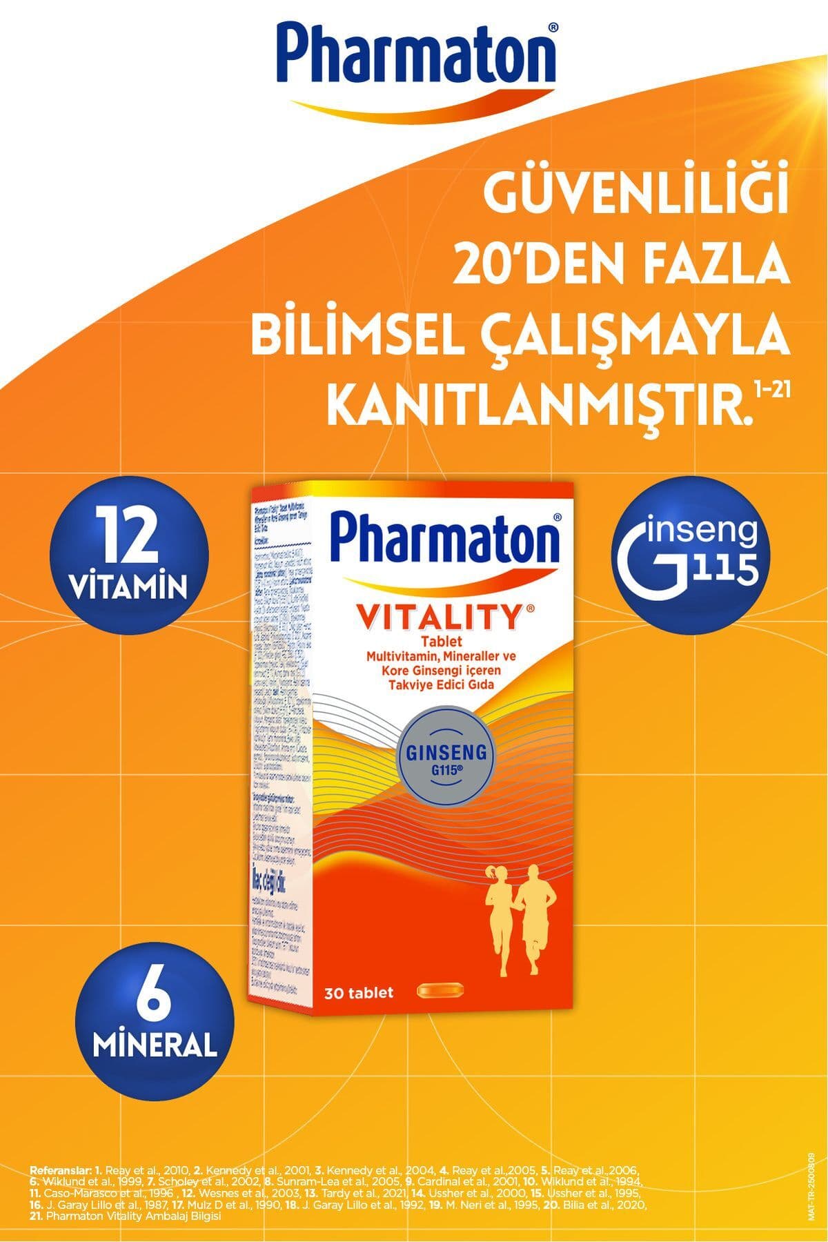 Vitality Ginseng G115 Multivitamin ve Mineral Desteği 30 Tablet x2 Adet