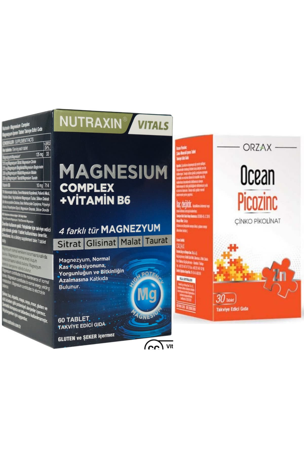 Magnezyum Complex 60 Tablet + Ocean Picozinc 30 Kapsül