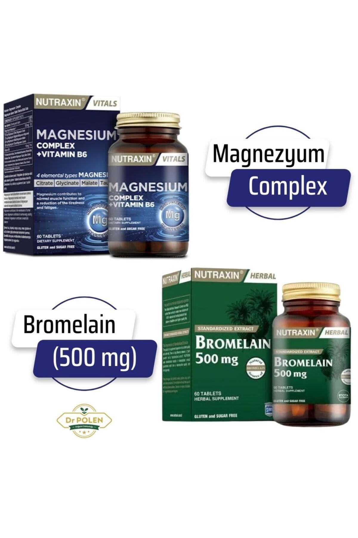 Magnezyum Complex Bromelain 500 Mg 60 Tablet